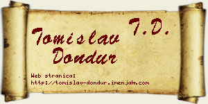 Tomislav Dondur vizit kartica